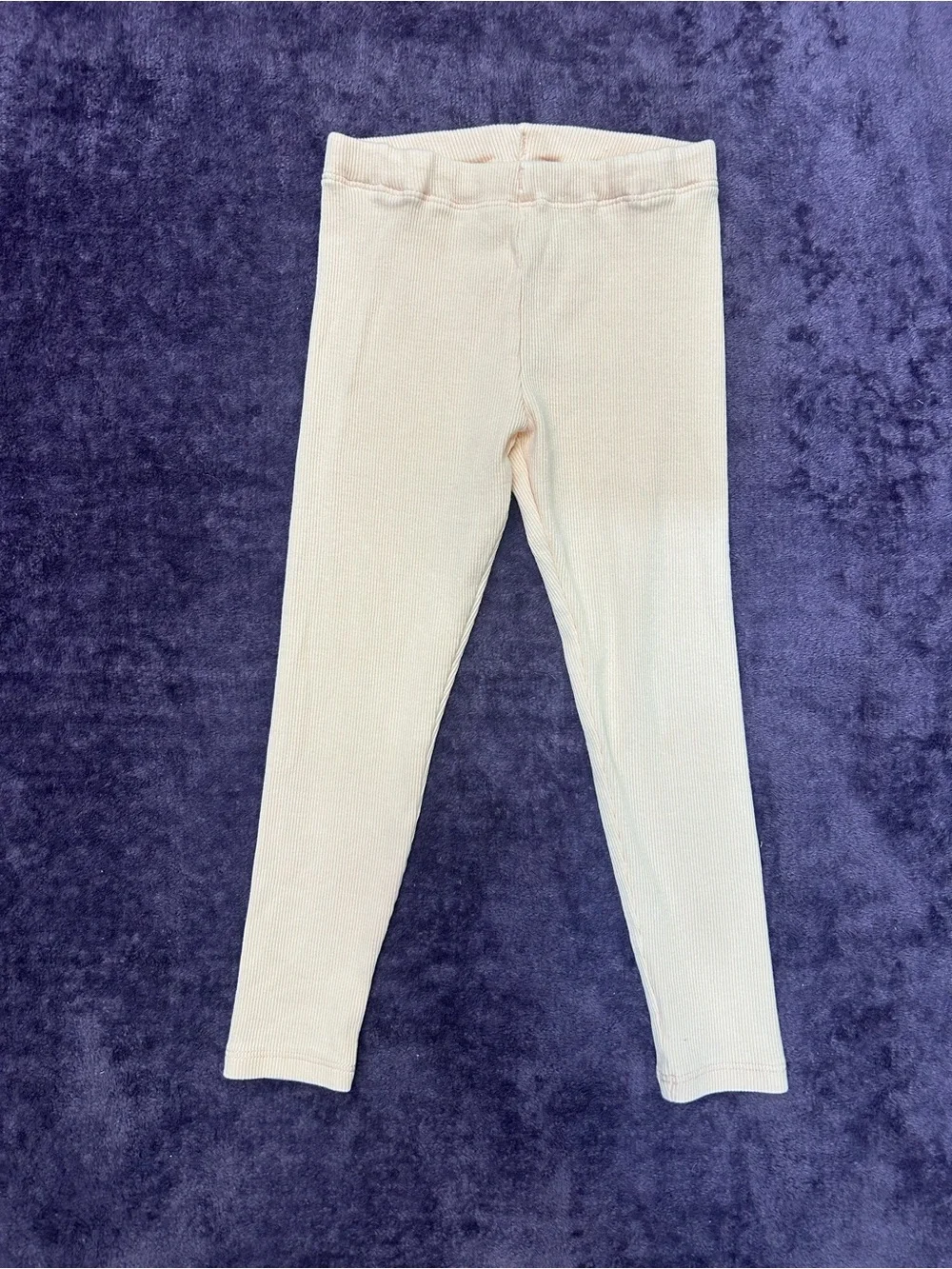 H&M Cream Ribbed Kids Leggings